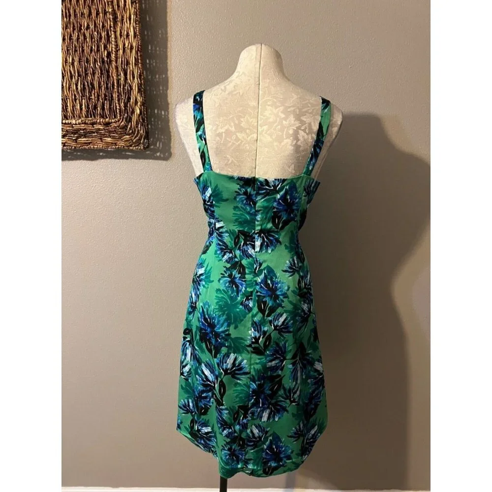Banana Republic Green Blue Summer Dress 10 Washable